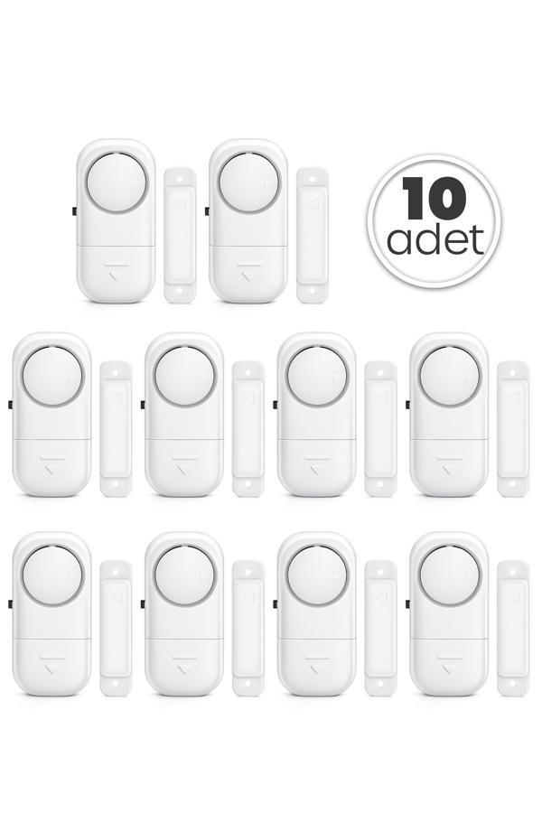 10 Adet Kablosuz Kapı Pencere Alarmı Pilli Hırsız Güvenlik Cihazı Alarm Sistemi - Image 1