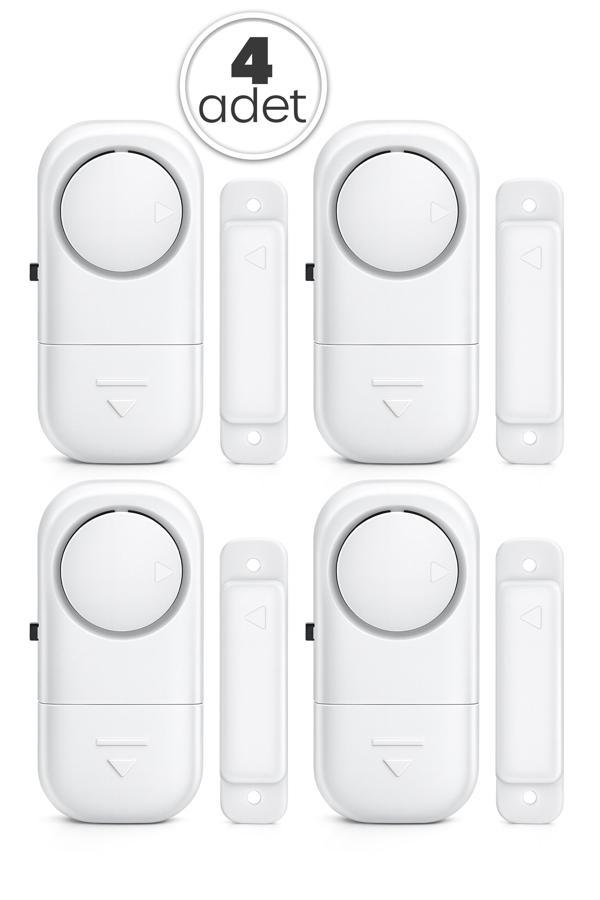4 Adet Kablosuz Kapı Pencere Alarmı Pilli Uzun Ömürlü Hırsız Güvenlik Cihazı Alarm Sistemi - Image 1