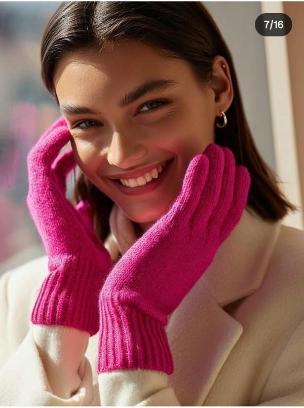  Kışlık Tiriko Kadın Eldiven Fuşya Eldiven - Image 1