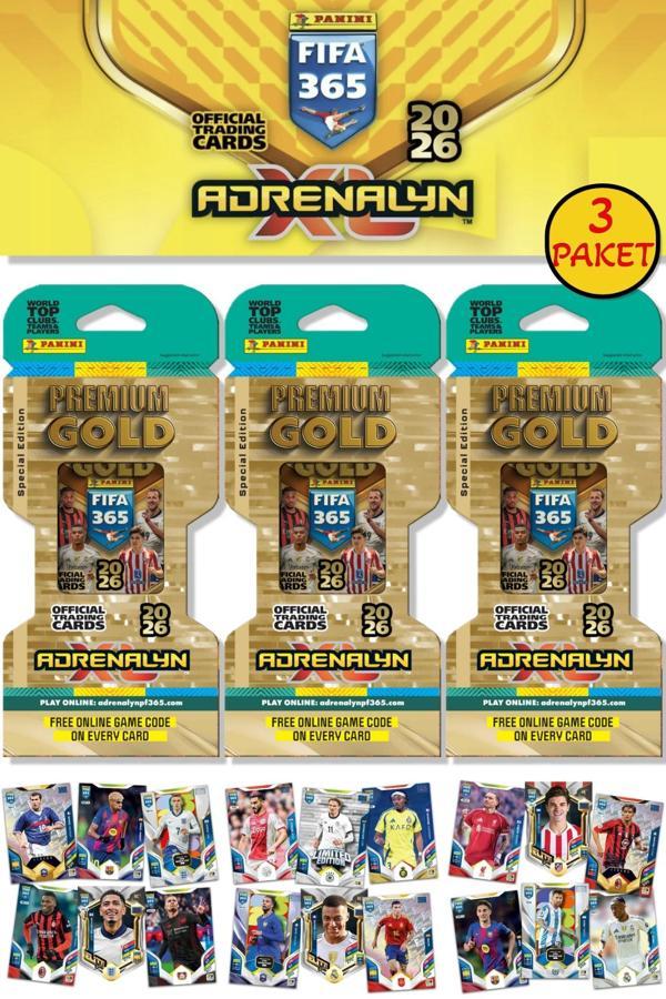 Panini Premium Gold 2026 Adrenalyn XL Futbolcu Kartı Special Edition (3 Paket 30 Kart) - Image 1
