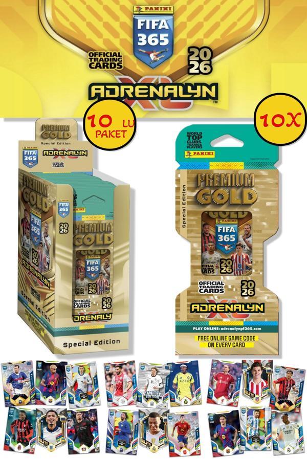 Panini Premium Gold 2026 Adrenalyn XL Futbolcu Kartı Special Edition Eco Blister (10 Paket 140 Kart) - Image 1