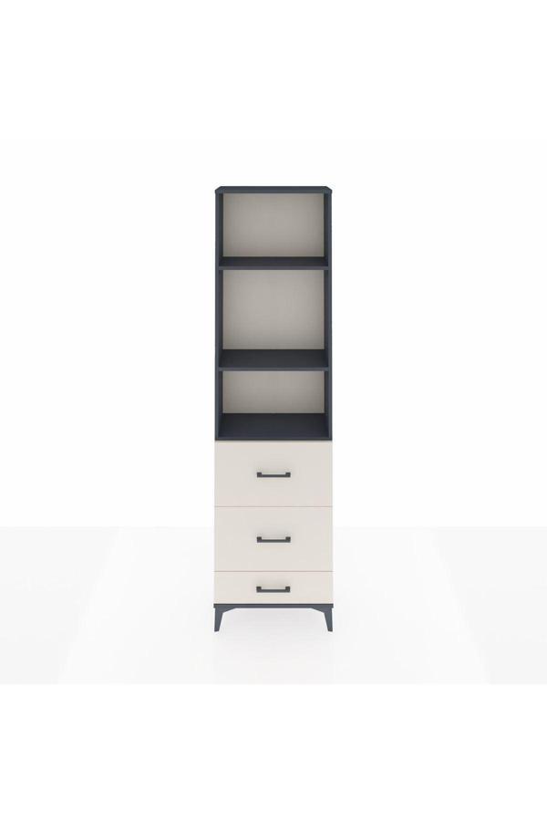 Dienni Arges Dolap 3 Raflı 3 Çekmeceli 60 x 30 x 221 Antrasit-Aytaşı - Image 1