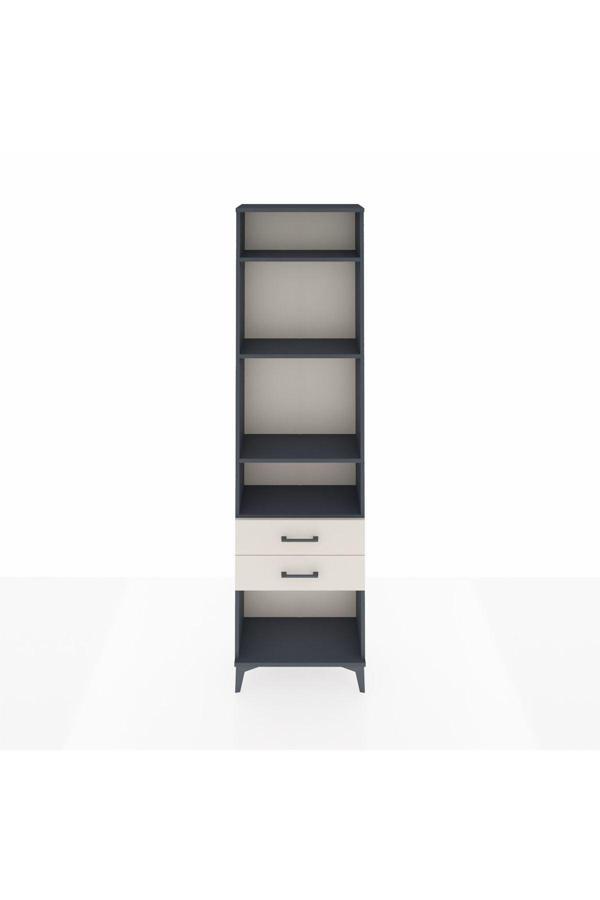 Dienni Arges Dolap 4 Raflı 2 Çekmeceli 60 x 30 x 221 Antrasit-Aytaşı - Image 1