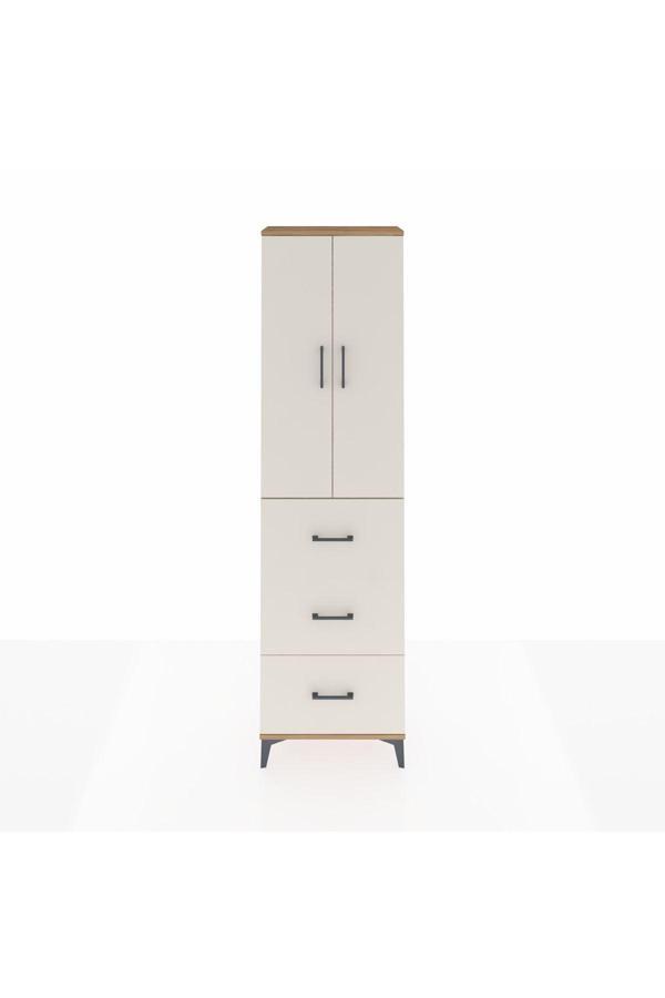Dienni Arges Dolap 2 Raflı 3 Çekmeceli Tek Askılı 60 x 30 x 221 Çam-Aytaşı - Image 1