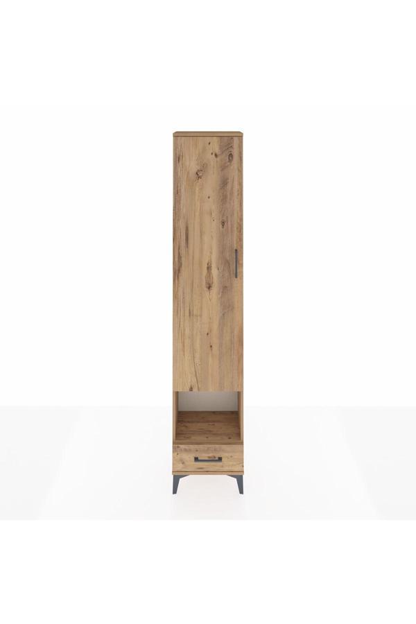 Dienni Arges Dolap 3 Raflı Tek Çekmeceli Tek Askılı 44 x 30 x 221 Çam-Çam - Image 1