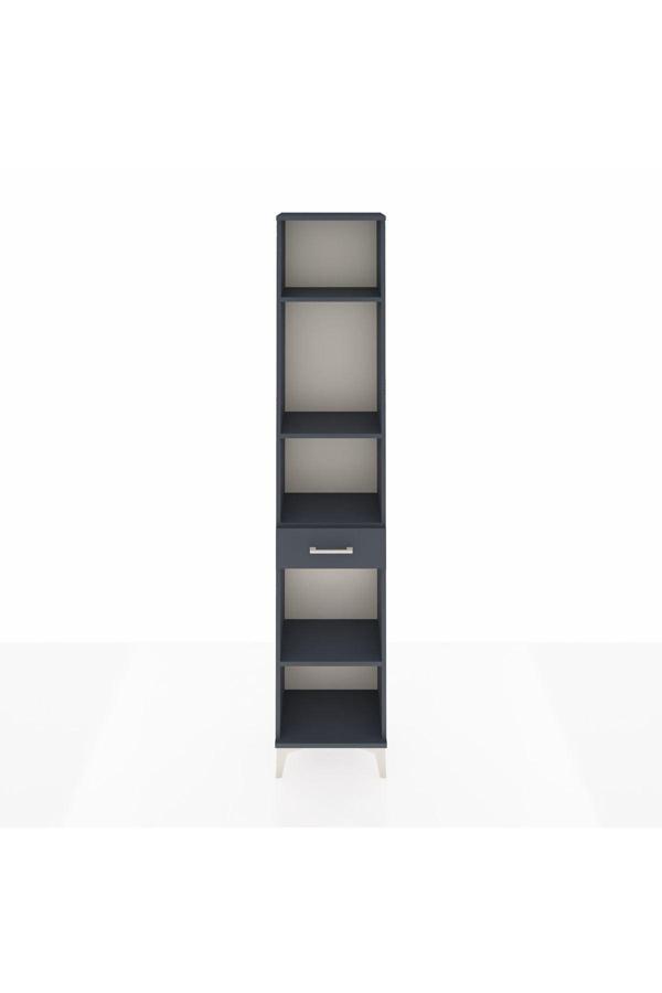 Dienni Arges Dolap 4 Raflı Tek Çekmeceli 44 x 30 x 221 Antrasit-Antrasit - Image 1