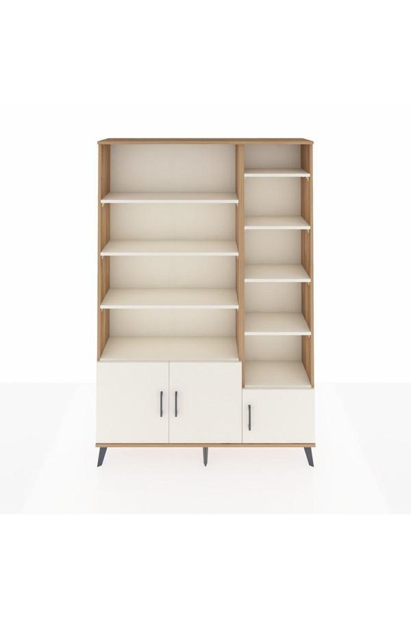 Dienni Arges Gardrop 10 Raflı 3 Kapaklı 132 x 30 x 195 Çam-Aytaşı - Image 1