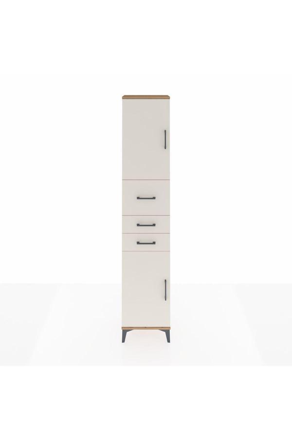 Dienni Arges Dolap 3 Raflı 3 Çekmeceli 2 Kapaklı 44 x 30 x 221 Çam-Aytaşı - Image 1