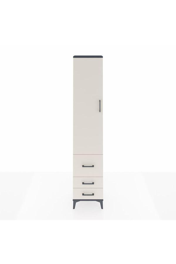 Dienni Arges Dolap 2 Raflı 3 Çekmeceli Tek Askılı 44 x 30 x 221 Antrasit-Aytaşı - Image 1