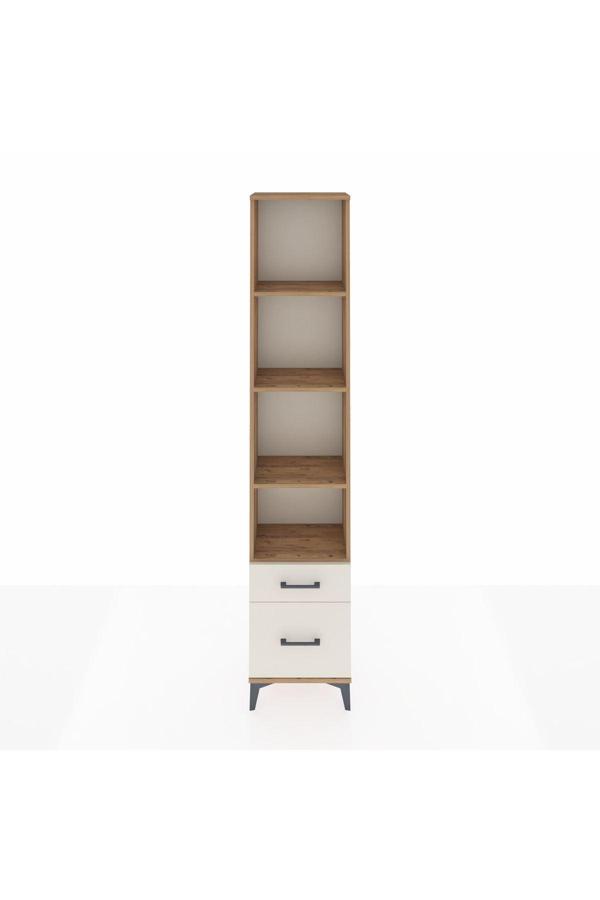 Dienni Arges Dolap 4 Raflı 2 Çekmeceli 44 x 30 x 221 Çam-Aytaşı - Image 1