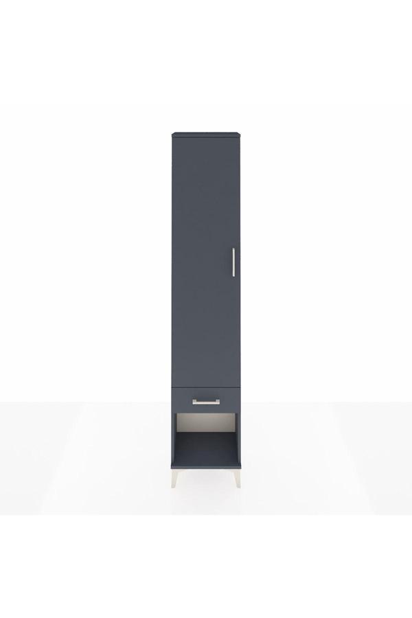 Dienni Arges Dolap 2 Raflı 1 Çekmeceli 1 Askılı 44 x 30 x 221 cm Antrasit - Antrasit - Image 1