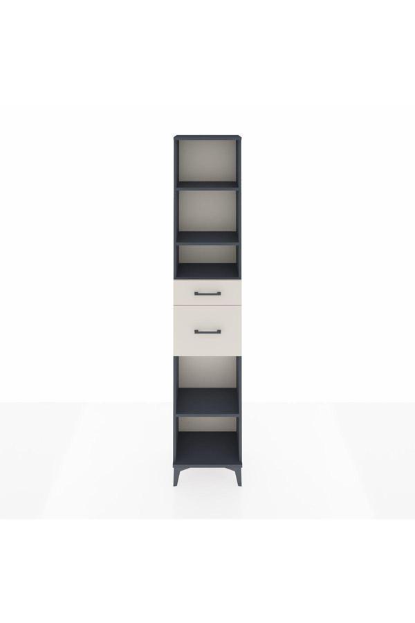 Dienni Arges Dolap 4 Raflı 2 Çekmeceli 44 x 30 x 221 Antrasit-Aytaşı - Image 1