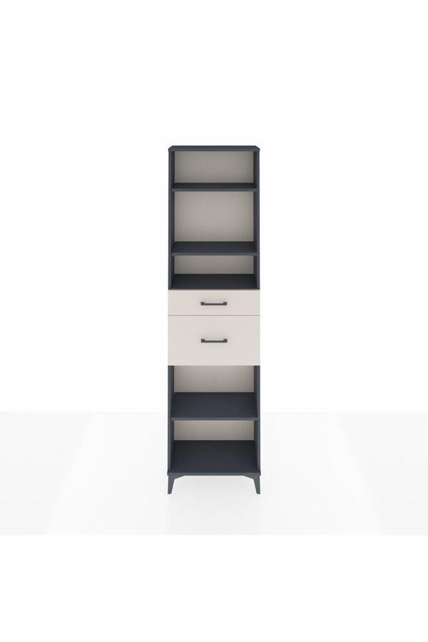 Dienni Arges Dolap 4 Raflı 2 Çekmeceli 60 x 30 x 221 Antrasit-Aytaşı - Image 1