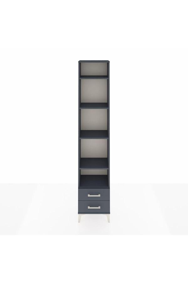 Dienni Arges Dolap 5 Raflı 2 Çekmeceli 44 x 30 x 221 Antrasit-Antrasit - Image 1