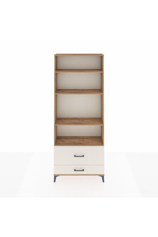 Dienni Arges Dolap 4 Raflı 2 Çekmeceli 88 x 30 x 221 Çam-Aytaşı - Image 1