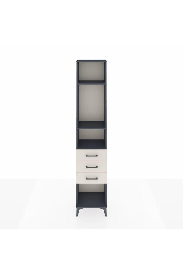 Dienni Arges Dolap 3 Raflı 3 Çekmeceli 44 x 30 x 221 Antrasit-Aytaşı - Image 1