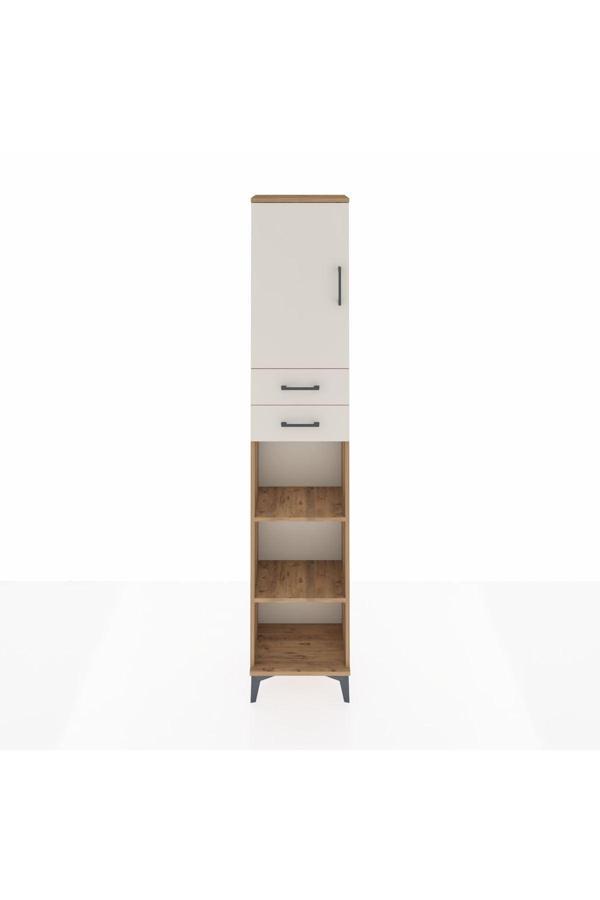 Dienni Arges Dolap 4 Raflı 2 Çekmeceli Tek Kapaklı 44 x 30 x 221 Çam-Aytaşı - Image 1