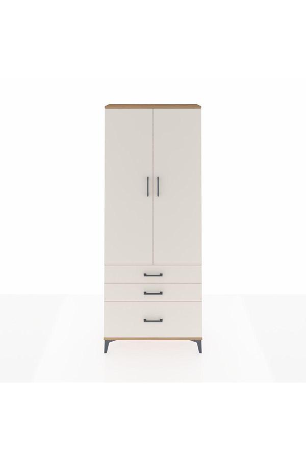 Dienni Arges Dolap 2 Raflı 3 Çekmeceli Tek Askılı 88 x 30 x 221 Çam-Aytaşı - Image 1
