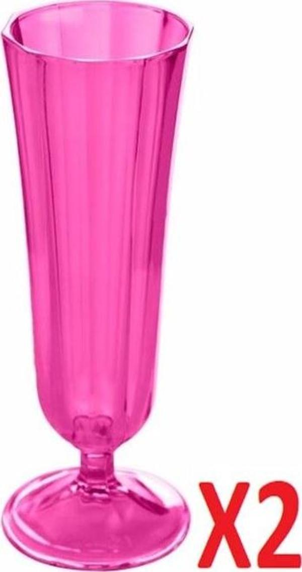Porland Pembe Flüt Şampanya Bardağı 130cc 2'li 04FIA001713 - Image 1