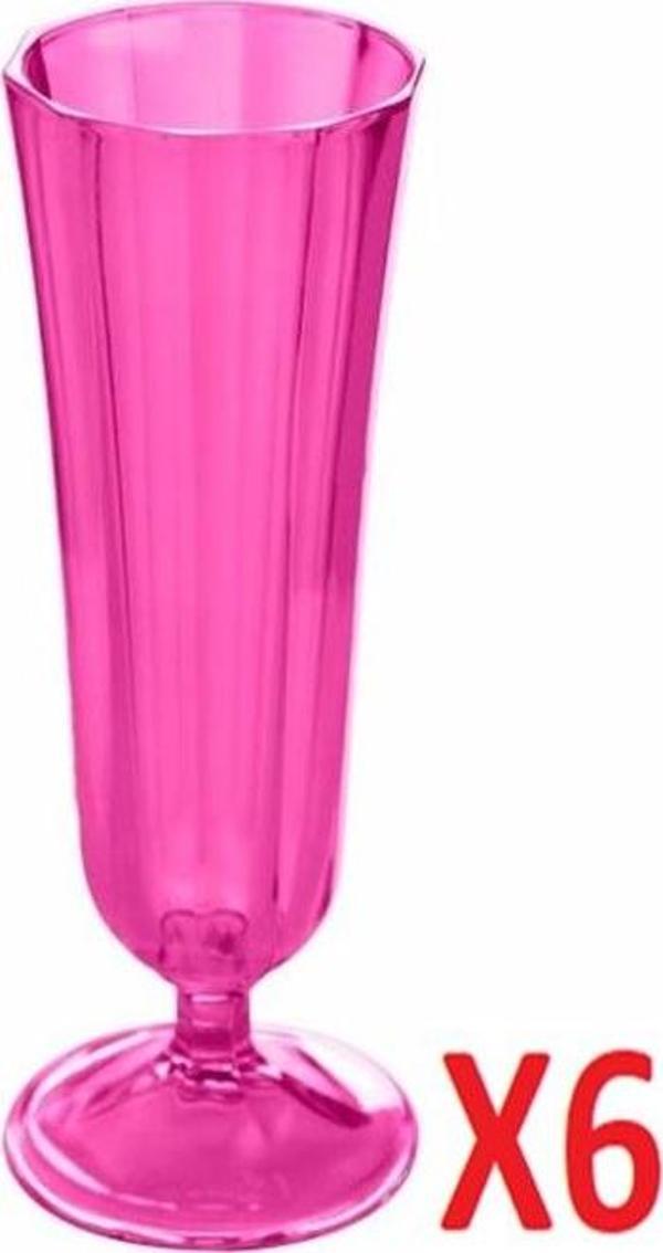 Porland Pembe Flüt Şampanya Bardağı 130cc 6'lı 04FIA001713 - Image 1