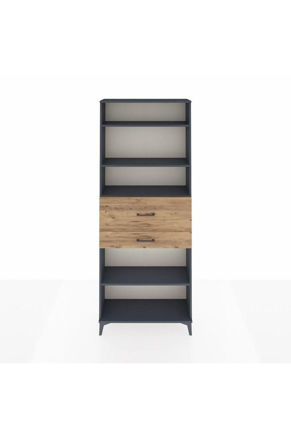 Dienni Arges Dolap 4 Raflı 2 Çekmeceli 88 x 30 x 221 Antrasit-Çam - Image 1