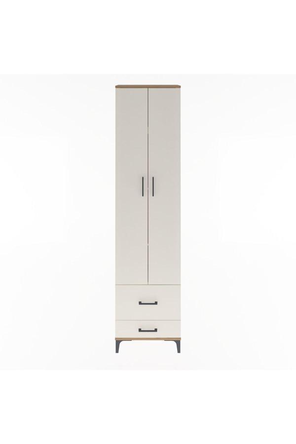 Dienni Arges Dolap 4 Raflı 2 Çekmeceli 2 Kapaklı 60 x 30 x 243 Çam-Aytaşı - Image 1