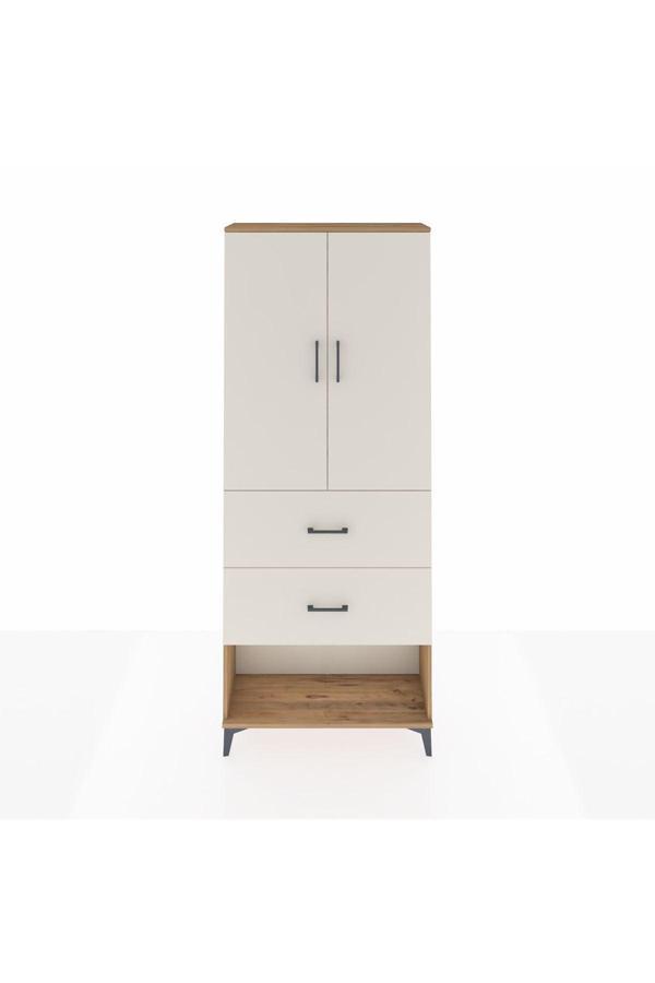 Dienni Arges Dolap 3 Raflı 2 Çekmeceli 2 Kapaklı 88 x 30 x 221 Çam-Aytaşı - Image 1