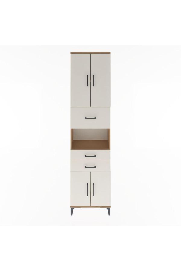 Dienni Arges Dolap 3 Raflı 3 Çekmeceli 4 Kapaklı 60 x 30 x 243 Çam-Aytaşı - Image 1