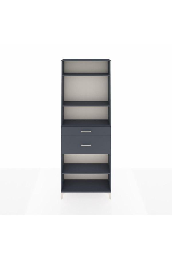 Dienni Arges Dolap 4 Raflı 2 Çekmeceli 88 x 30 x 243 Antrasit-Antrasit - Image 1