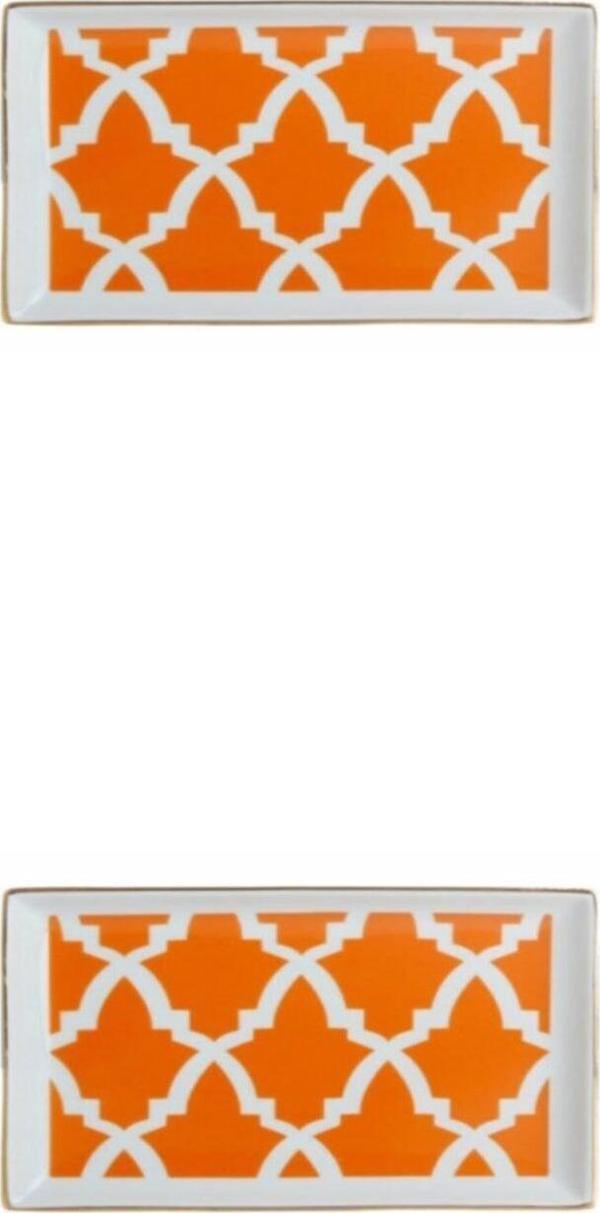 Porland Morocco Desen Turuncu Kahvaltı Tabağı 18cm 2'li - Image 1
