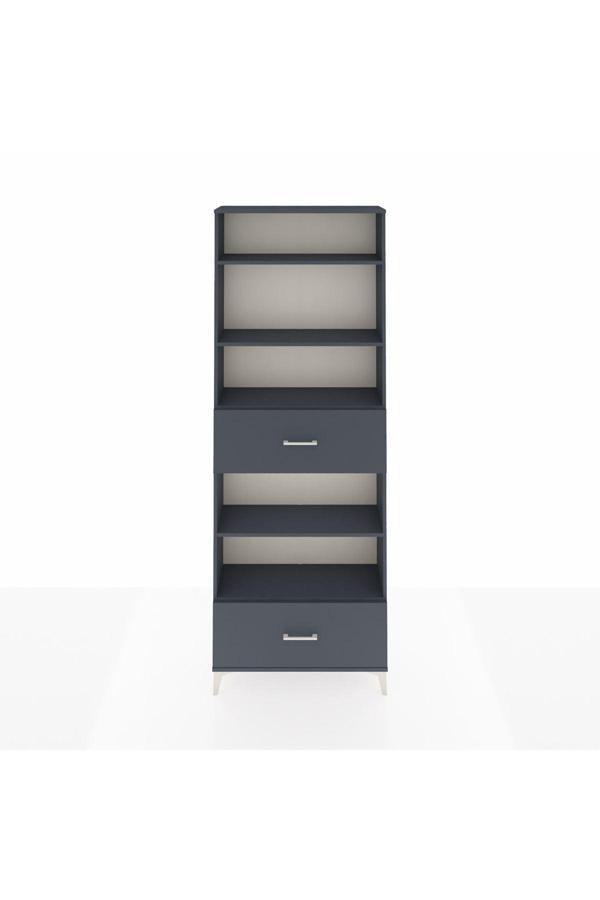Dienni Arges Dolap 5 Raflı 2 Çekmeceli 88 x 30 x 243 Antrasit-Antrasit - Image 1