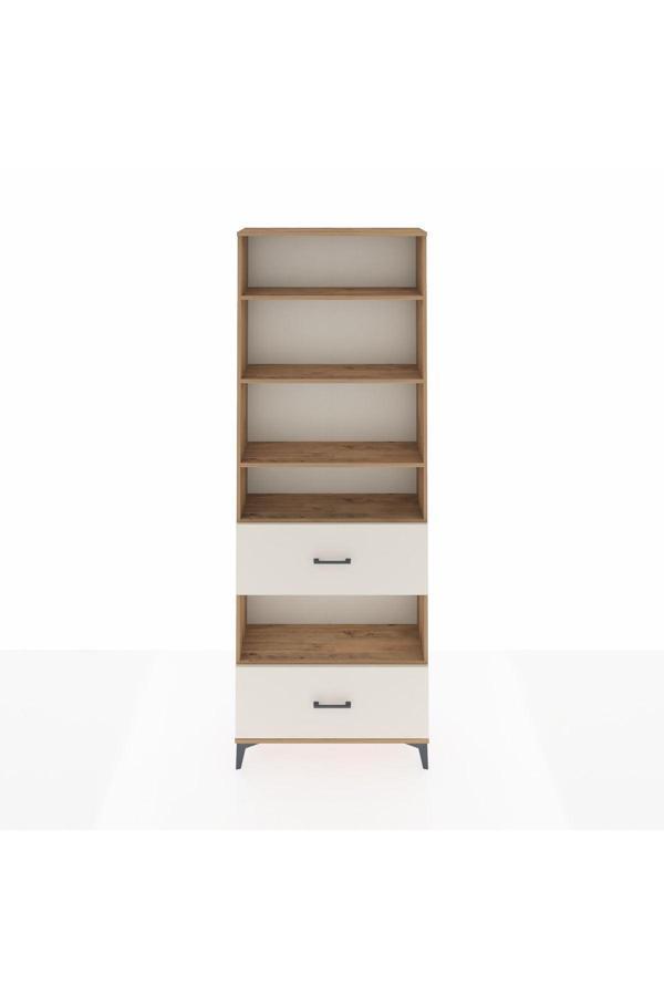 Dienni Arges Dolap 5 Raflı 2 Çekmeceli 88 x 30 x 243 Çam-Aytaşı - Image 1