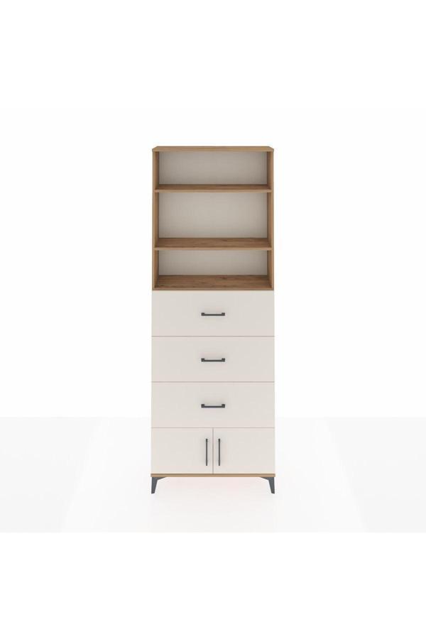 Dienni Arges Dolap 3 Raflı 3 Çekmeceli 2 Kapaklı 88 x 30 x 243 cm Çam - Aytaşı - Image 1