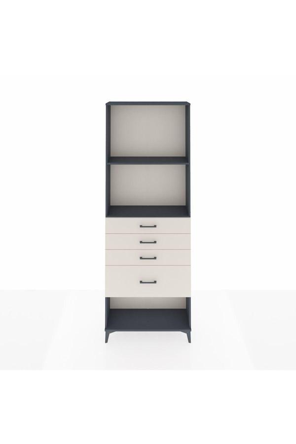 Dienni Arges Dolap 2 Raflı 4 Çekmeceli 88 x 30 x 243 cm Antrasit - Aytaşı - Image 1