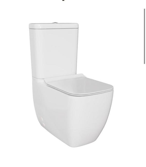 S25 SQUARE DUVARA SIFIR KANALSIZ KLOZET+REZERVUAR+İÇ TAKIM+KLOZET KAPAĞI SET   - Image 1