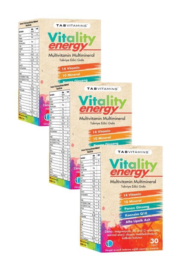 Tabvitamins Vitality Energy 30 Tablet x 3 Adet - Image 1