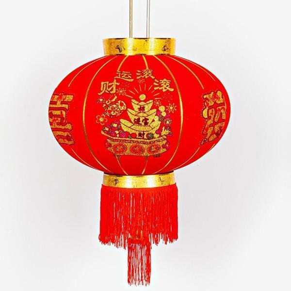 Çin Feneri Festival Parti Dekorasyon Düğün Feneri Kırmızı Kadife Yuvarlak 60 cm - Image 1