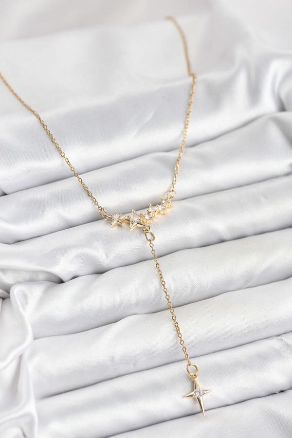 Zincir Gold Renk Yıldız Model Y Kadın Kolye - EBJ251115W38401 - Image 1