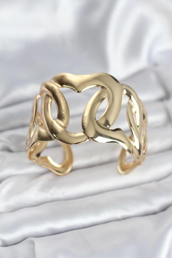 Pirinç Gold Renk Vintage Kadın Bileklik - EBJ251025W38283 - Image 1
