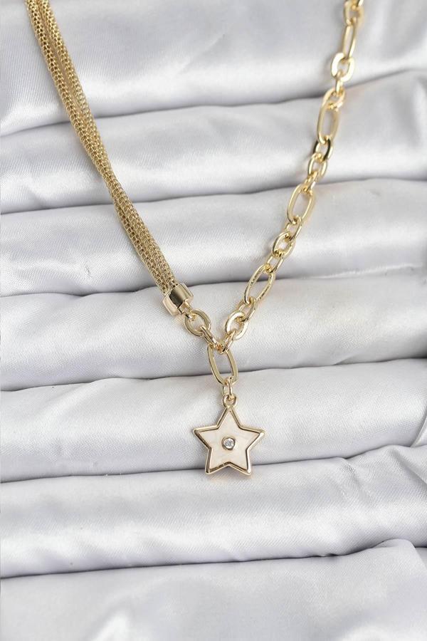 Gold Renk Pirinç Yıldız Model Kadın Kolye - EBJ251115W38369 - Image 1