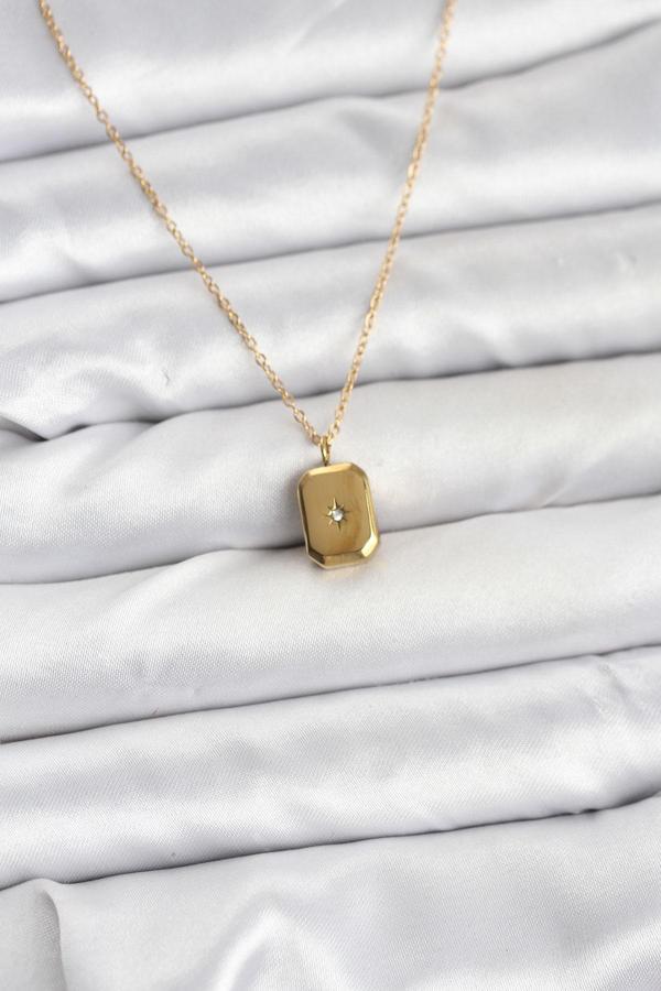 Zincir Gold Renk Minimal Kutup Yıldızı Model Kadın Kolye - EBJ251115W38416 - Image 1