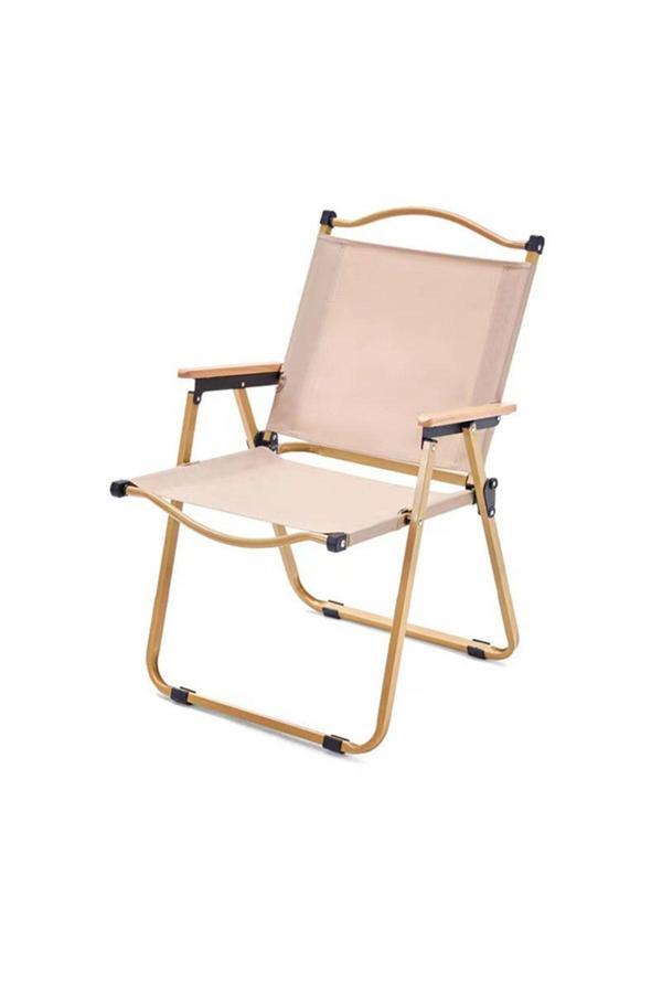 Premium Ultra Hafif Katlanabilir Kamp Sandalyesi Bej - Image 1