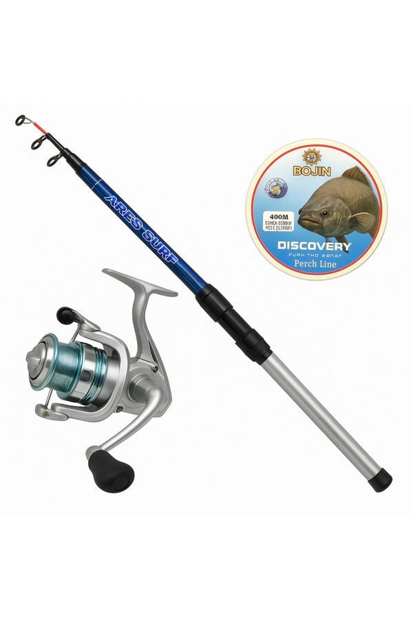 BAUER ARES 390+DFT BLUE 6000+DFT BOJİN 400 METRE MİSİNA OLTA SETİ - Image 1