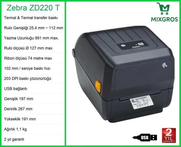 Zebra ZD 220 T Termal Etiket Barkod Yazıcı - Image 1