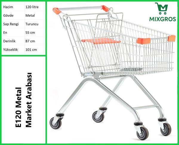 E120 Metal Market Alışveriş Arabası 120 Litre - Image 1