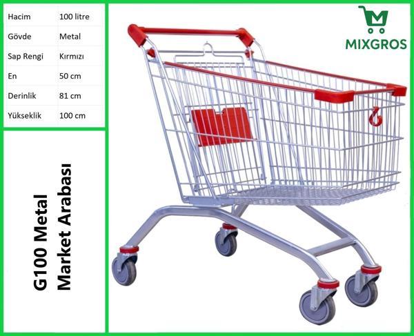 G100 Metal Market Alışveriş Arabası 100 Litre - Image 1