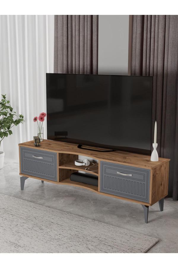 Çalışma Masası 10 Raflı Kitaplık Raf Atlantik Çam - Image 1