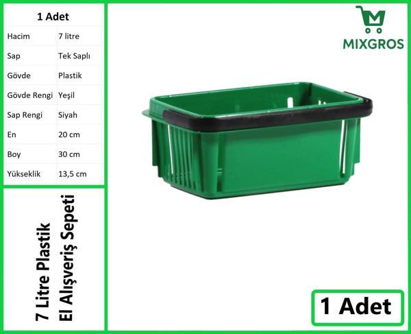 Plastik Kozmetik Alışveriş El Sepeti 7 Litre Yeşil 1 Adet - Image 1