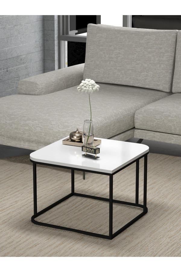 Orta Sehpa Ve Zigon Sehpa V Lüx 5'Li Set Beyaz - Image 1