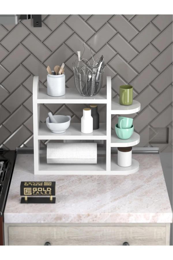 Mutfak Rafı Baharatlık Peçetelik Beyaz - Image 1